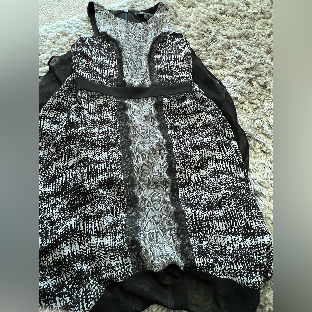NEW BCBGMaxAzria “Sienna” Black & Gray High-Low Dress – Size 0 - Picture 13 of 16